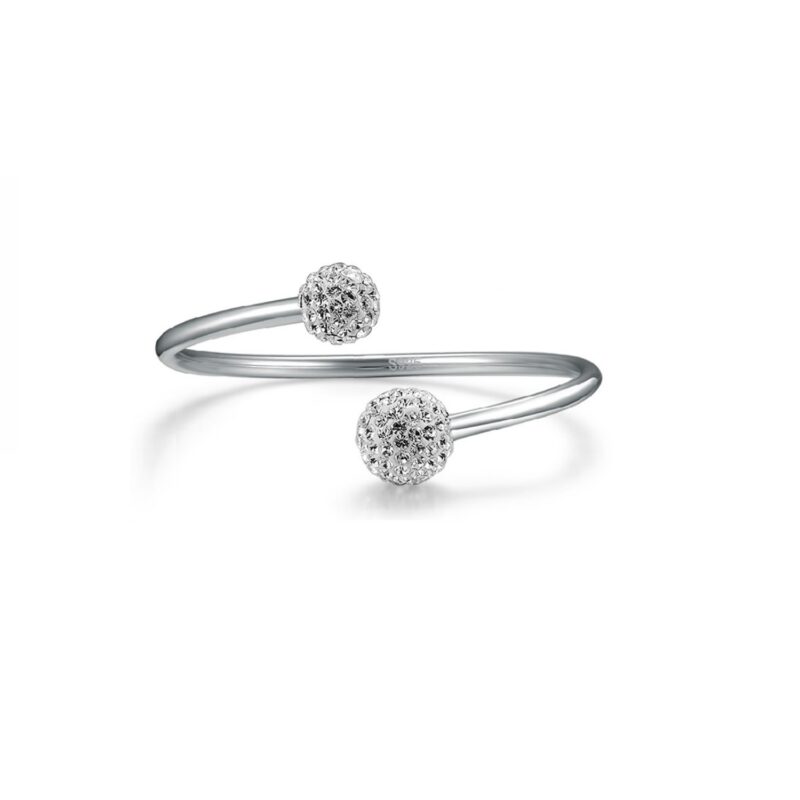 DAISY DOUBLE BALL BANGLE SILVER