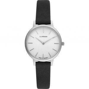 LLARSEN Caroline Steel Watch Coal Leather Gaveæske