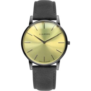 LLARSEN OLIVER Oxidized Watch Grey Leather