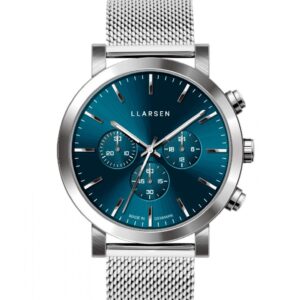 LLARSEN NOR Mesh Steel Blue Watch