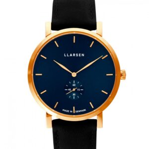 LLARSEN NIKOLAJ Gold Watch Coal Leather