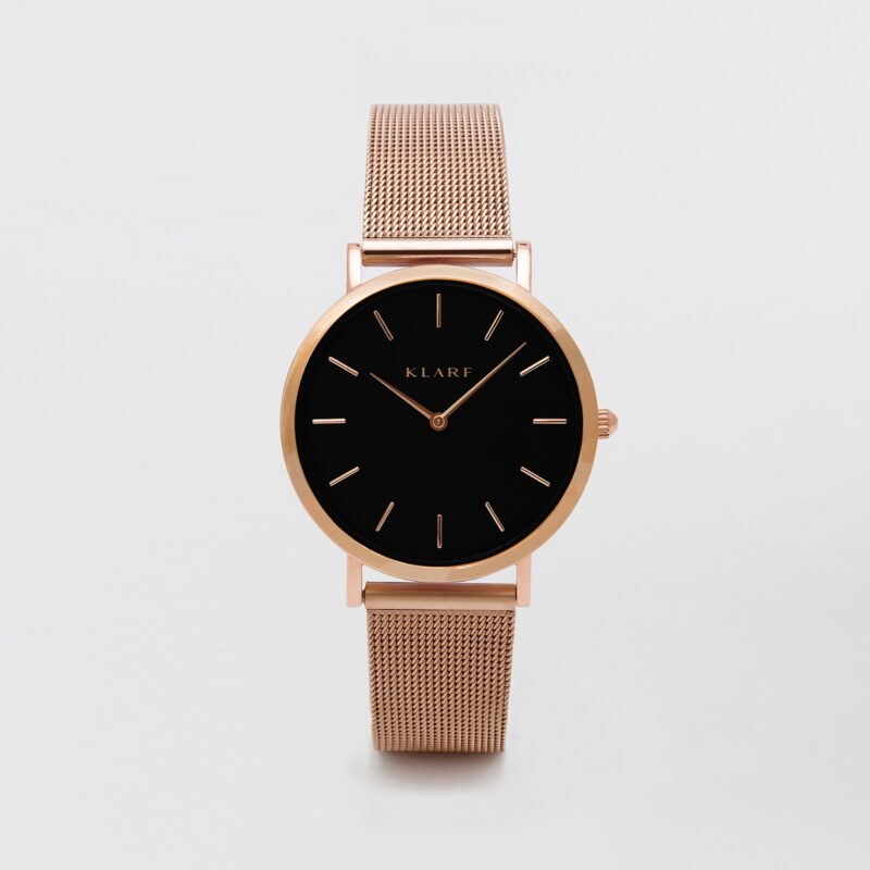 KLARF PETITE BLACK & ROSE GOLD MESH