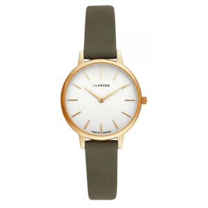 LLARSEN Caroline Gold Watch Wood Leather