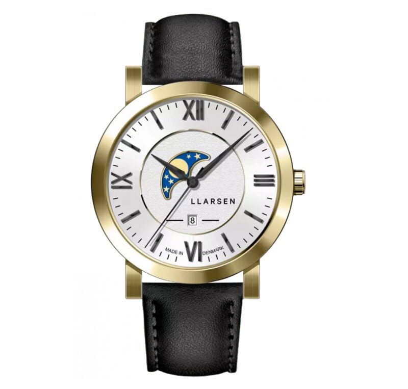 LLARSEN HUGO Gold Watch Ink Leather