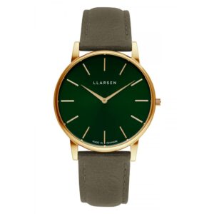 LLARSEN JOSEPHINE Gold Watch Forest Leather