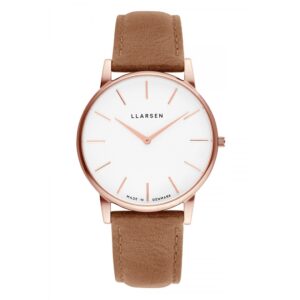 LLARSEN OLIVER Rosegold Camel Leather