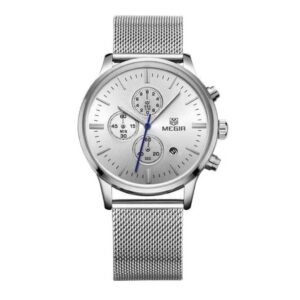 MEGIR Chronograf Silver Mesh