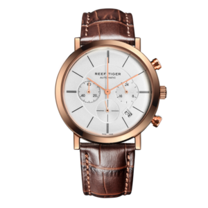 REEF TIGER Seattle Mountain Rainier Chronograph RGA162 Rosegold White