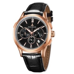 REEF TIGER Seattle II Madison Chronograph RGA1669 Rosegold Black leather