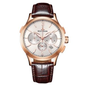 REEF TIGER Seattle II Madison Chronograph RGA1669 Rosegold Brown leather